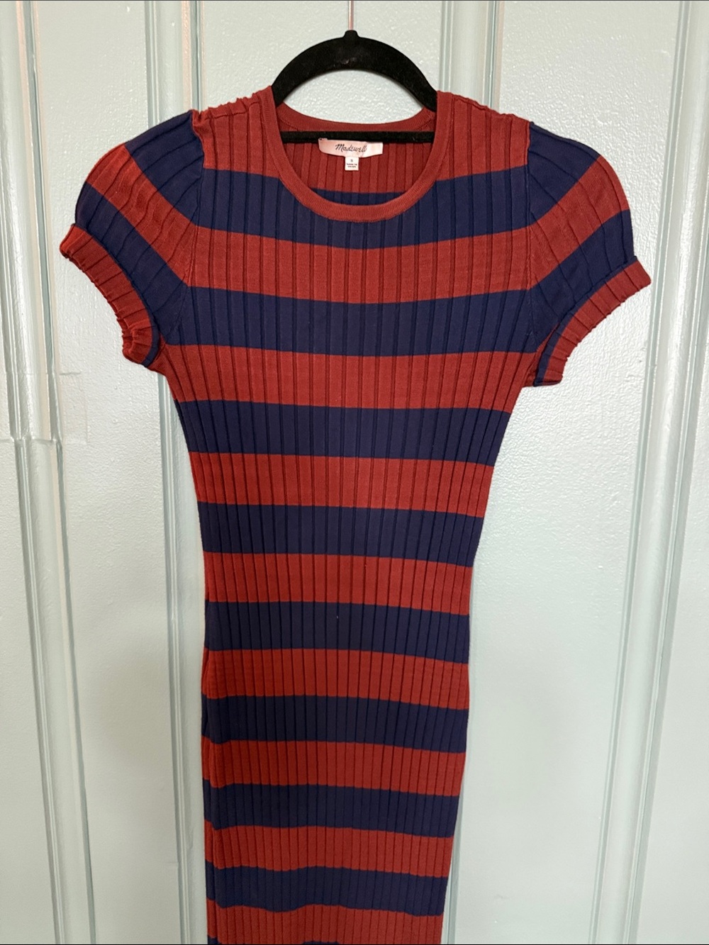 Madewell Ribbed Knit Stripe Maxi Dress